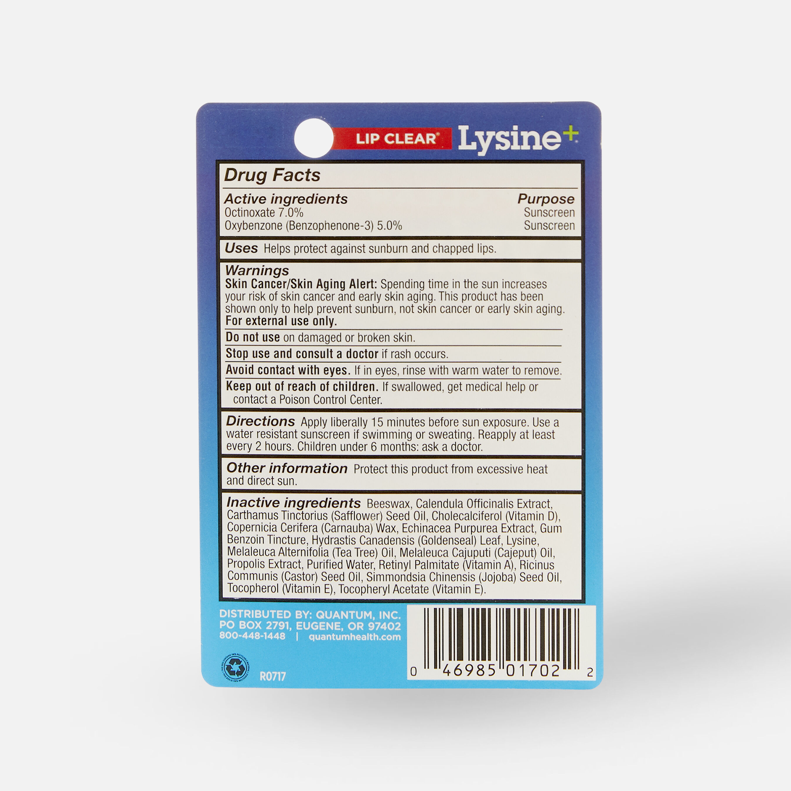 Quantum Health Lip Clear Lysine+ Balm